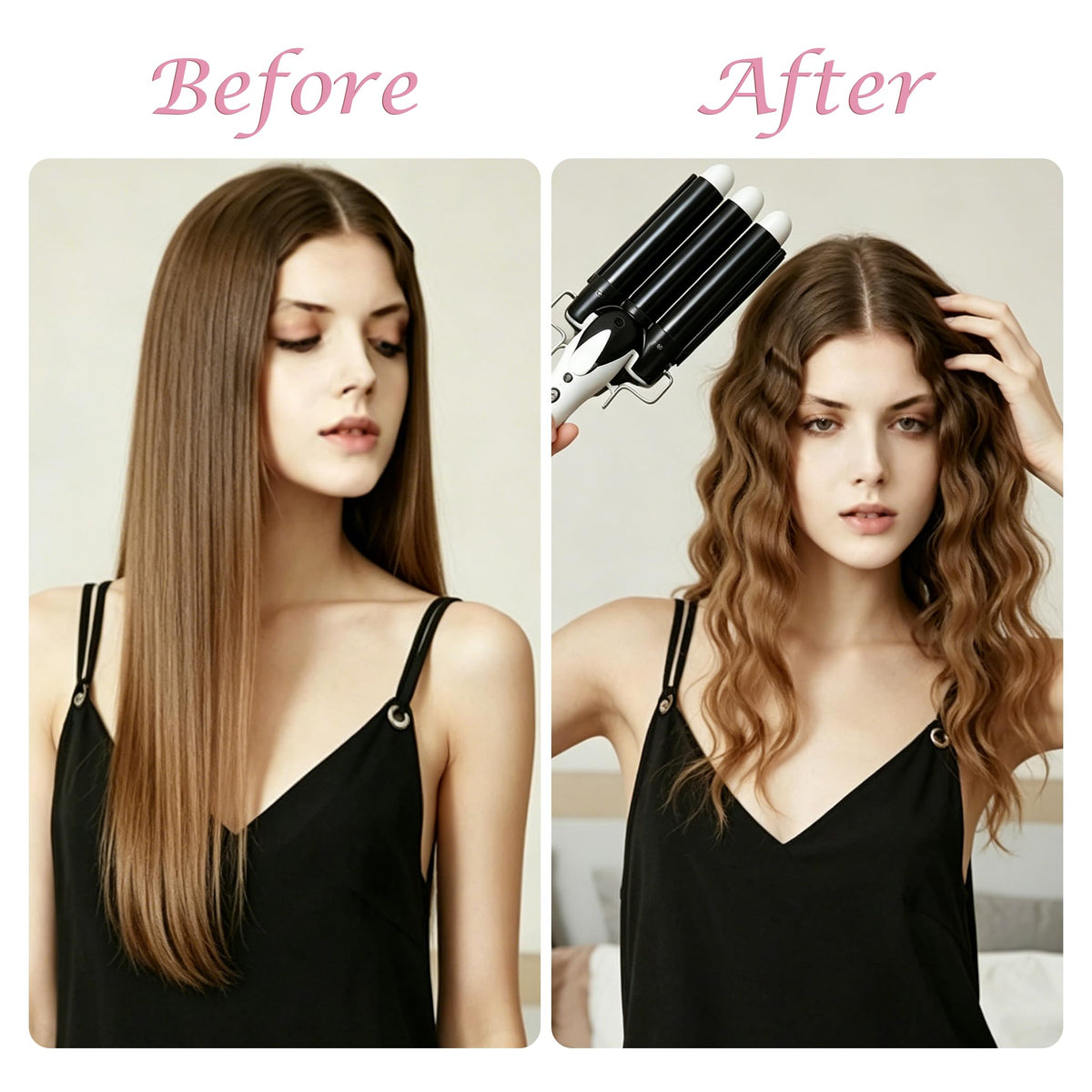 Aleath Three Barrel Curling Hair Crimper side view