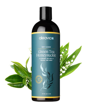 Aleavia Body Cleanse 16 Oz bottle front view with green tea honeysuckle scent