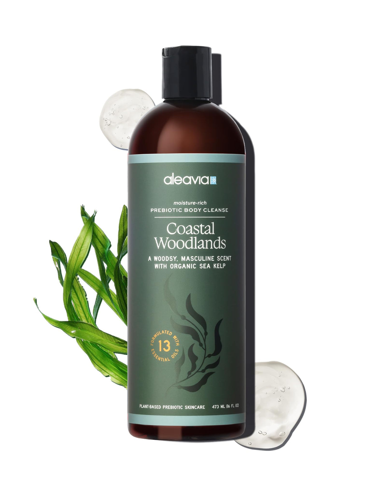 Aleavia Coastal Woodlands Men's Body Cleanse 16 Oz front view