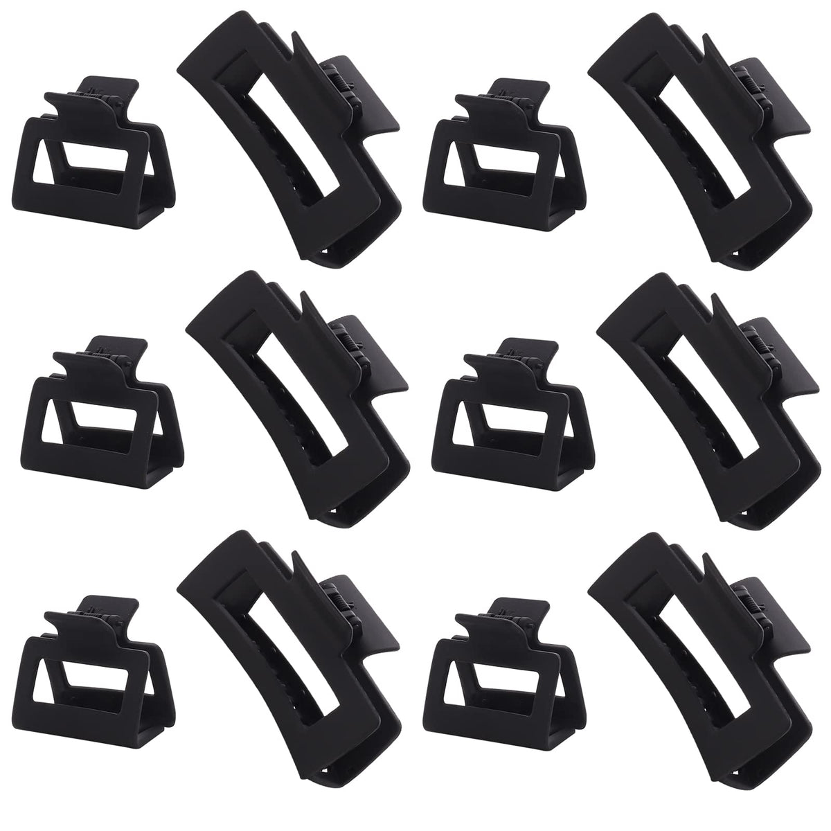 Alemaky 12 Pack Black Rectangle Hair Claw Clips in gift box