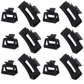 Alemaky 12 Pack Black Rectangle Hair Claw Clips in gift box