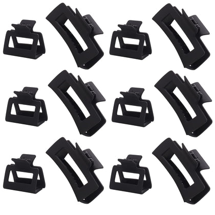 Alemaky 12 Pack Black Rectangle Hair Claw Clips in gift box