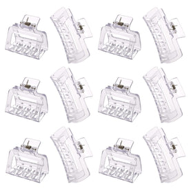 Alemaky 12 Pack Clear Square Claw Clips large and medium sizes