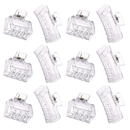 Alemaky 12 Pack Clear Square Claw Clips large and medium sizes