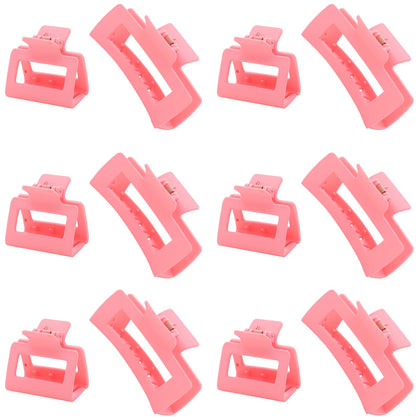 Alemaky 12 Pack Pink Square Claw Clips front view