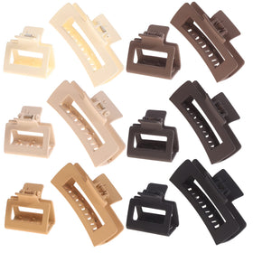 Alemaky 12 Pack Square Claw Clips in neutral colours front view