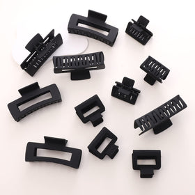 Alemaky black hair claw clips in various sizes