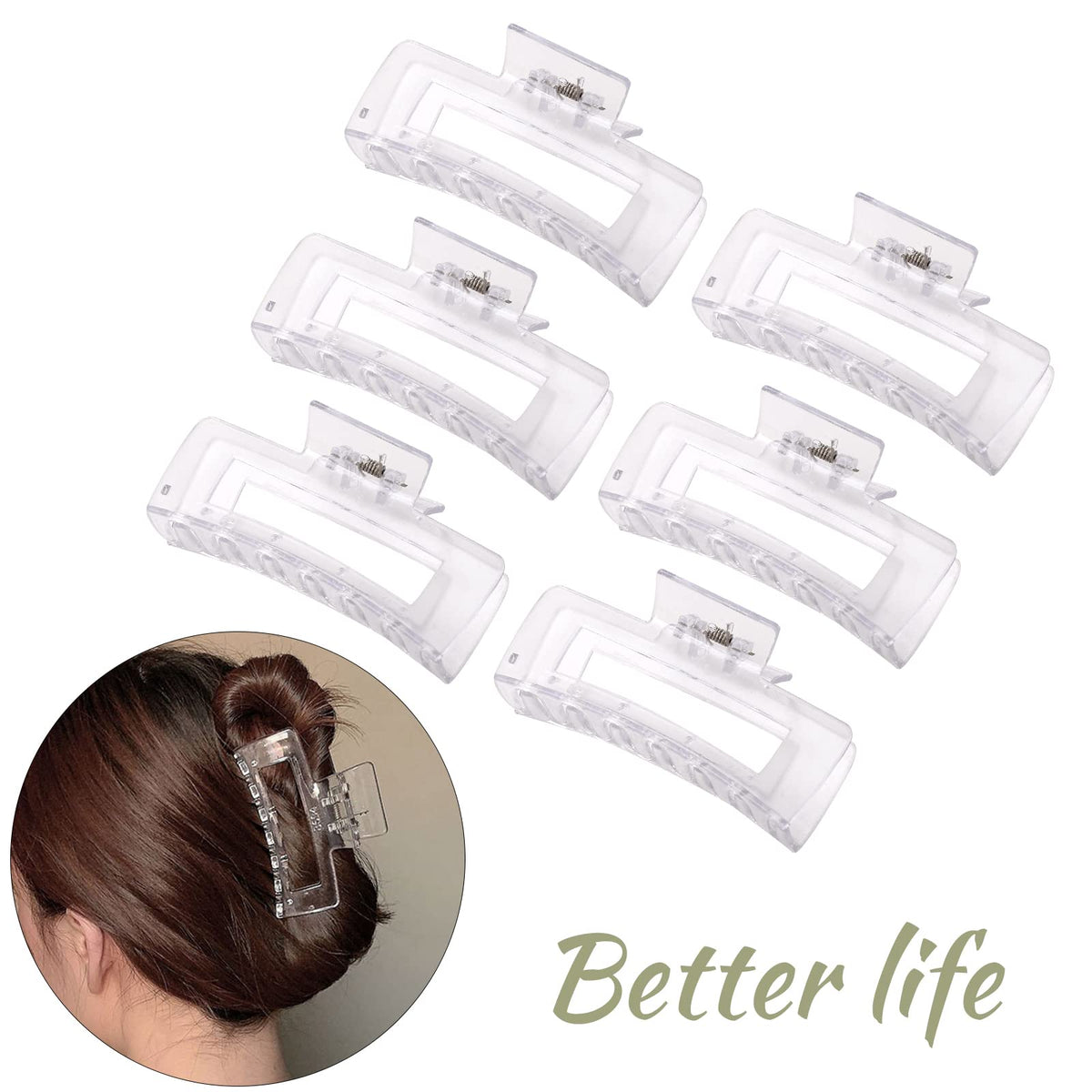 Alemaky claw clips on a hairstyle display