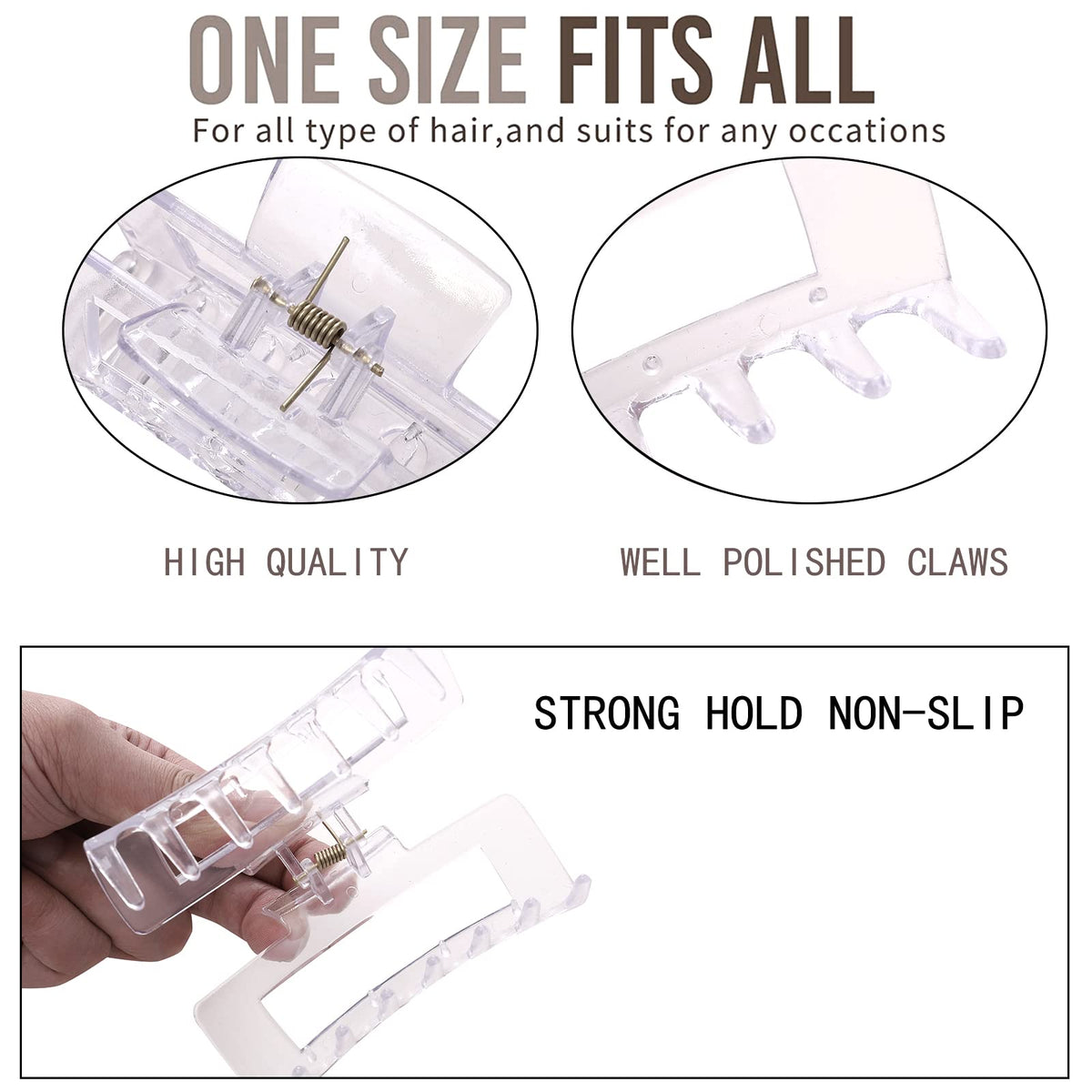 Alemaky claw clips showing strong hold