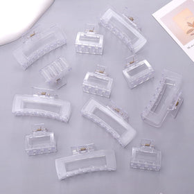 Alemaky clear square claw clips in gift box