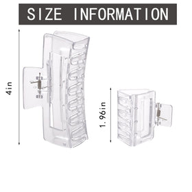 Alemaky large clear square claw clip front view