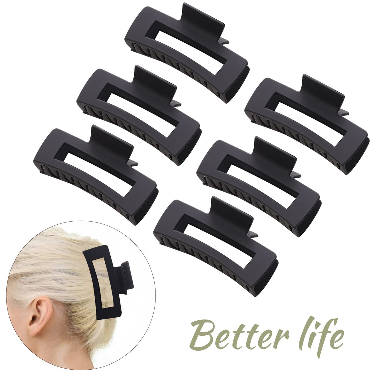 Alemaky large hair claw clip holding thick hair