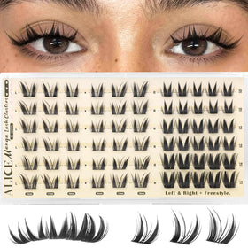 ALICE Bunny Lash Clusters front view with 10-14mm lengths