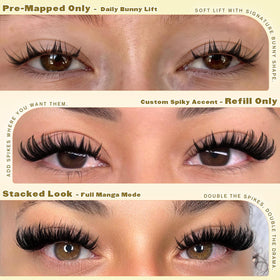 ALICE Bunny Lash Clusters on makeup table with tools