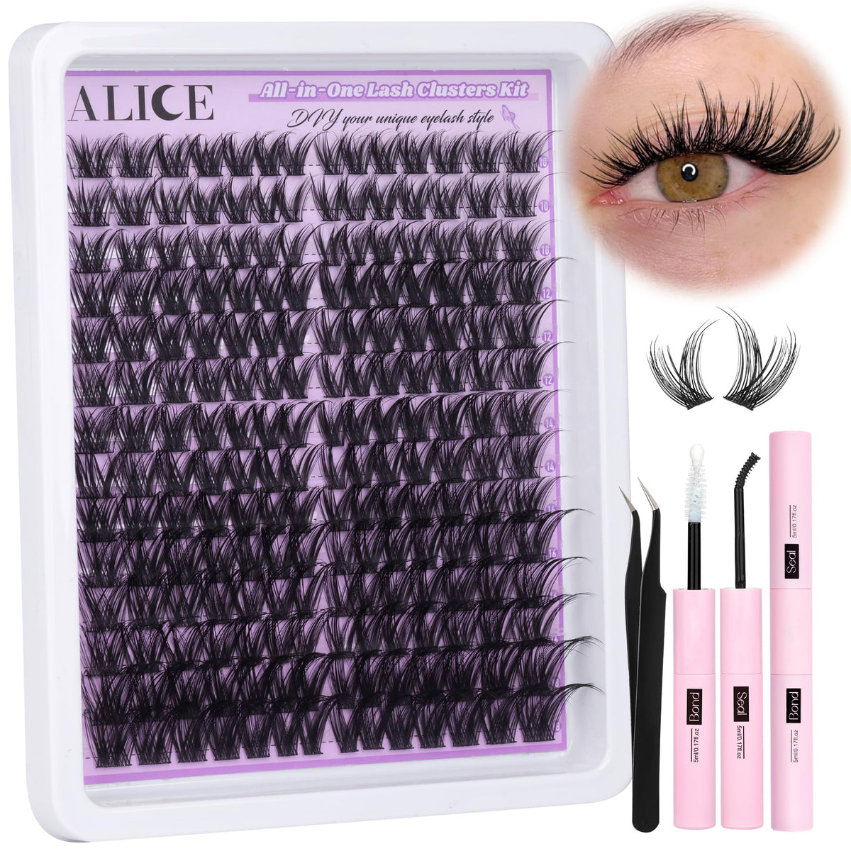 ALICE Cluster Eyelash Extension Kit packaging front view