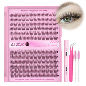 ALICE DIY Eyelash Extensions Kit with lash clusters and glue