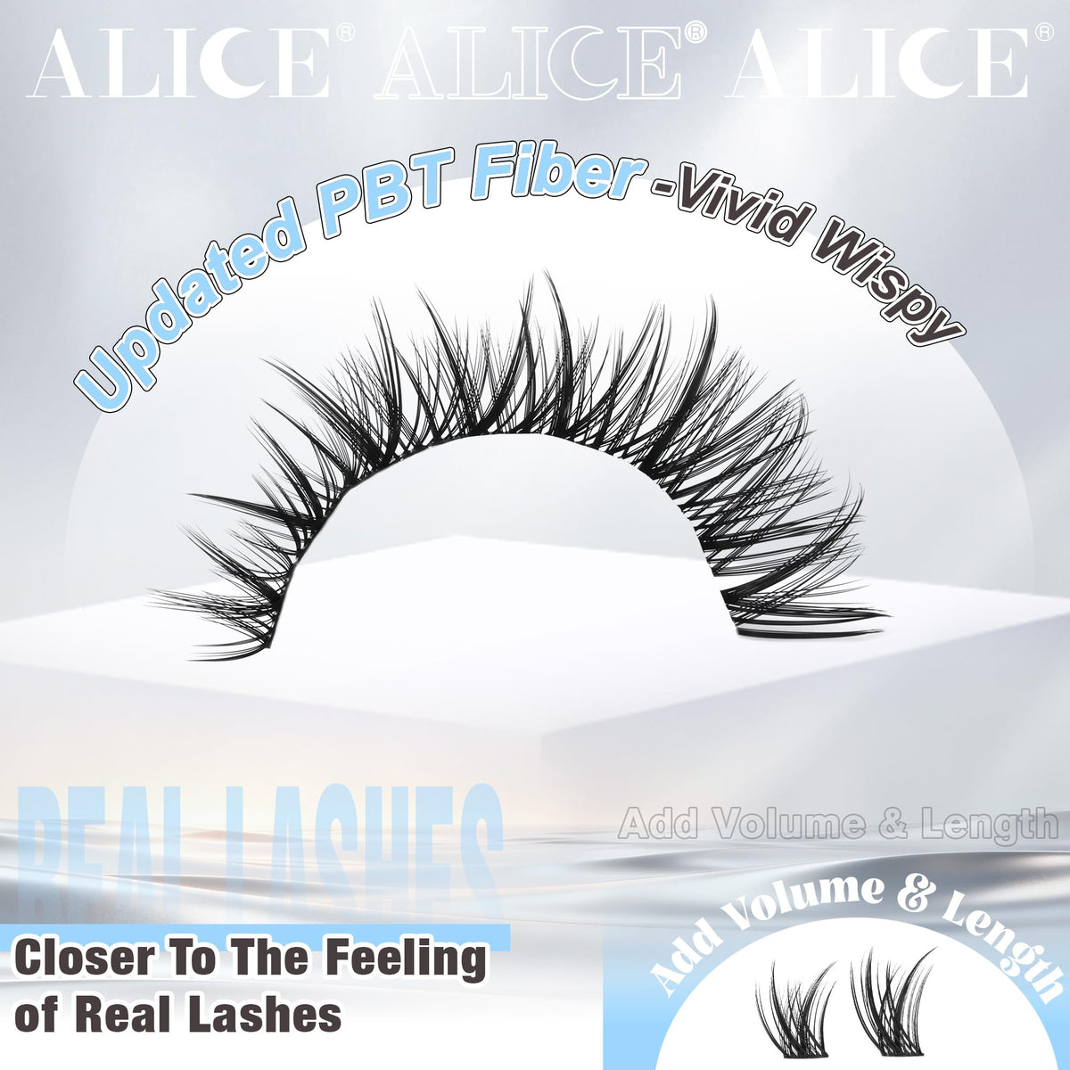 ALICE Lash Clusters applied on model's eyes
