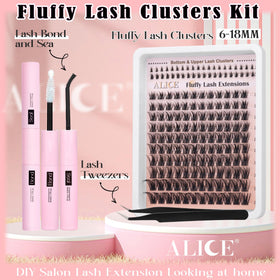 ALICE Lash Clusters Kit lifestyle scene with model