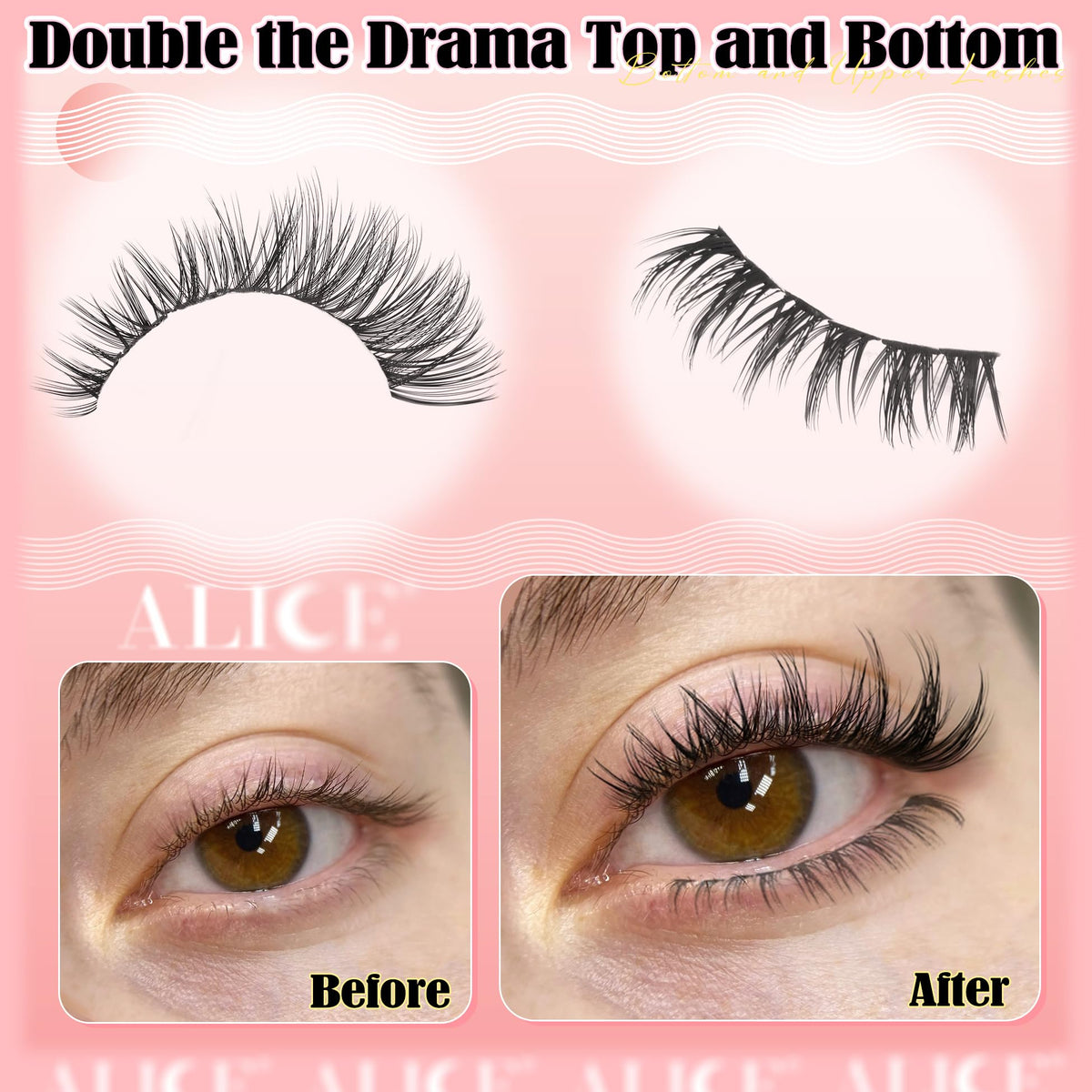 ALICE Lash Clusters Kit packaging showcasing lash options