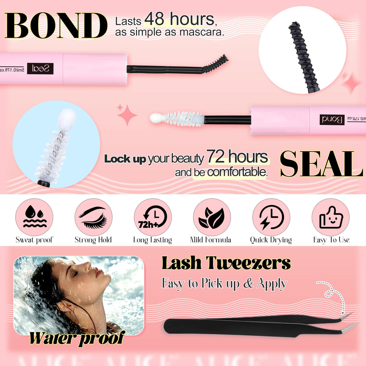 ALICE Lash Clusters Kit with bottom lashes displayed