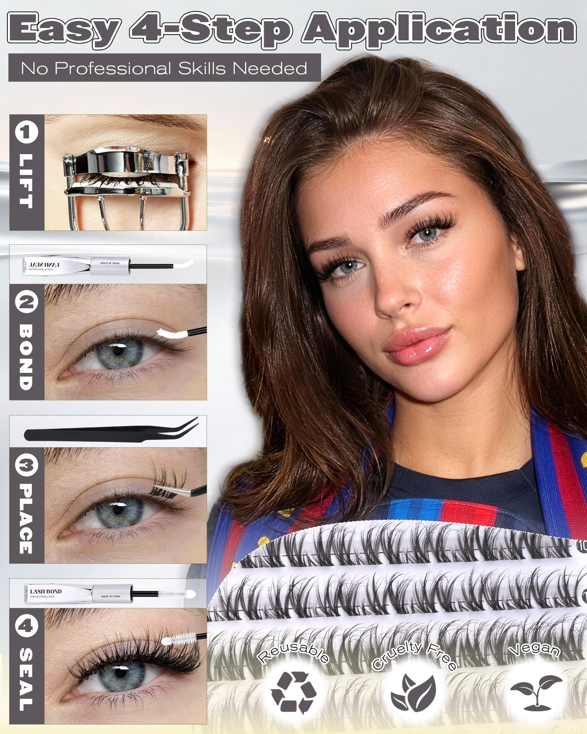 ALICE Lash Clusters Kit with clear band and soft fibers
