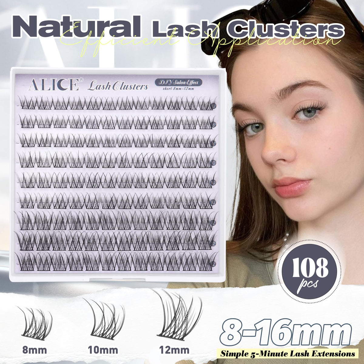 ALICE lash clusters showing individual wispy lashes