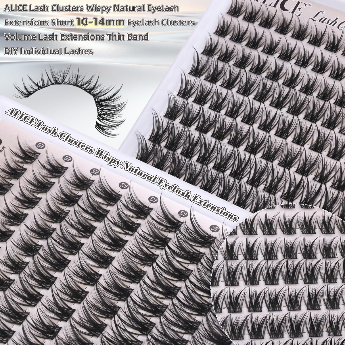 ALICE Lash Clusters texture on hand
