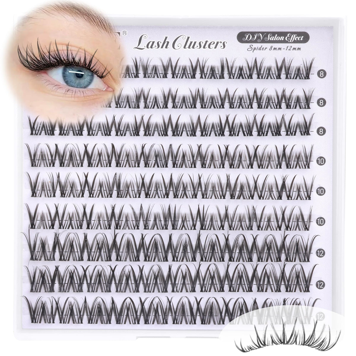 ALICE Lash Clusters with adhesive options displayed