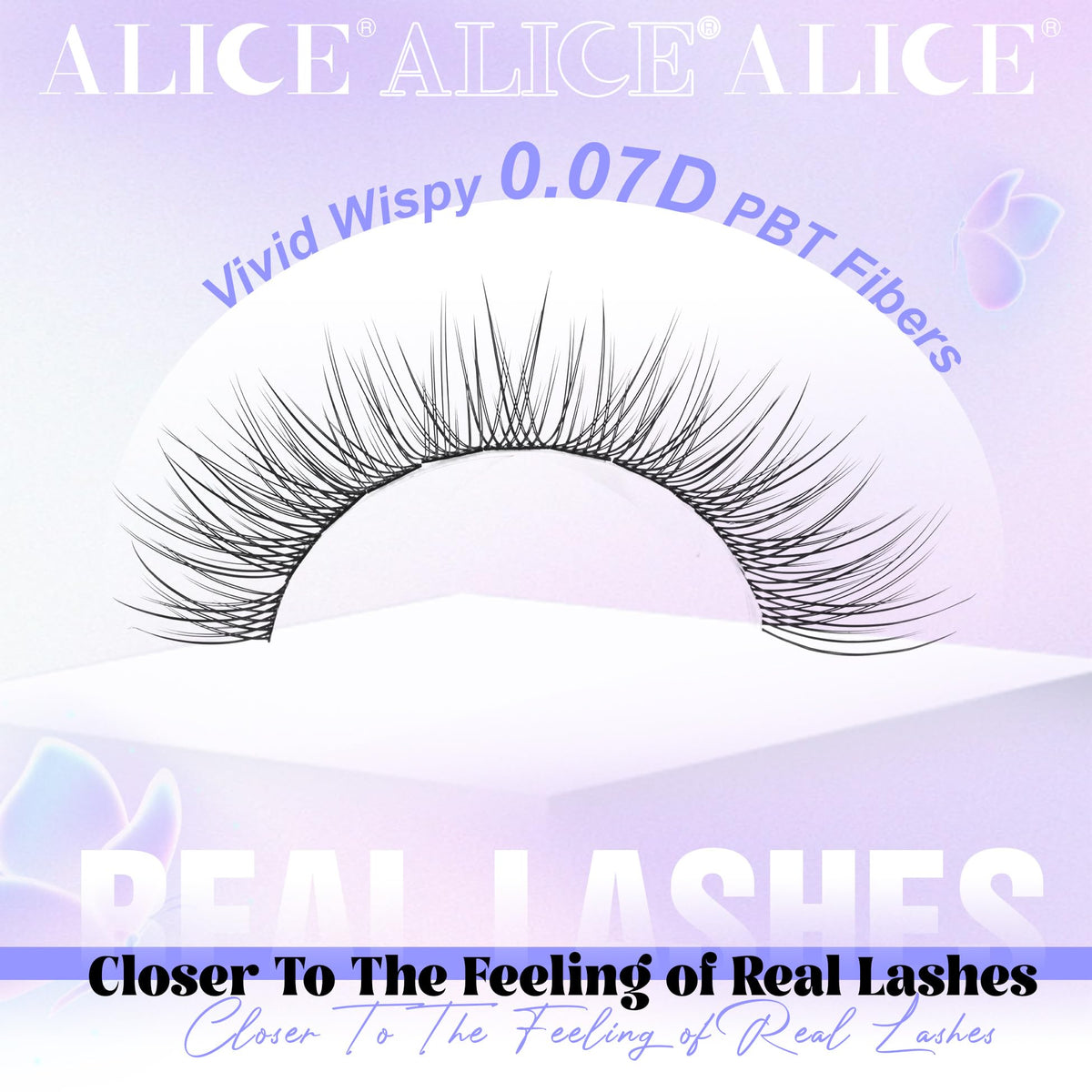 ALICE Natural Lash Clusters displayed with mixed lengths