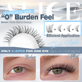 ALICE Natural Short Lash Clusters on model's eyes
