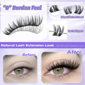 ALICE Short Lash Clusters 8-12mm applied on model