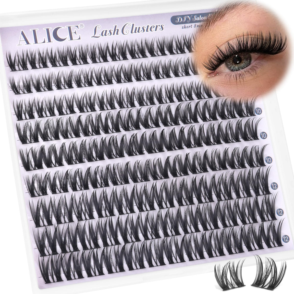 ALICE Short Lash Clusters 8-12mm packaging