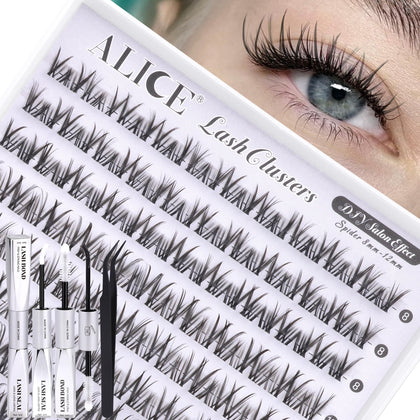 ALICE Spider Lash Clusters Kit with various lash lengths