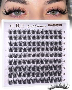 ALICE Wispy Eyelash Clusters front view with packaging