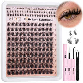 ALICE Wispy Lash Clusters Kit front view with various lash lengths