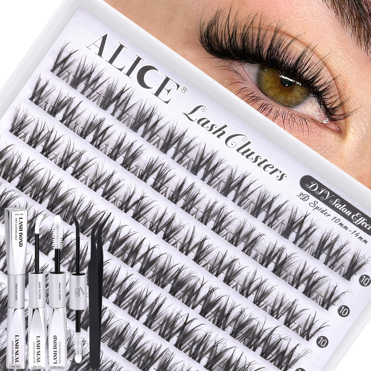 ALICE Wispy Lash Clusters Kit with 90 spider lash clusters