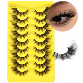 ALICROWN Cat Eye False Eyelashes front view with clear band