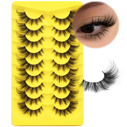 ALICROWN Cat Eye False Eyelashes front view with clear band