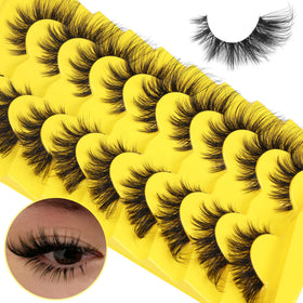 ALICROWN Cat Eye False Eyelashes side view showcasing wispy design