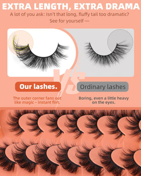 ALICROWN Fox Eye False Eyelashes showing wispy style