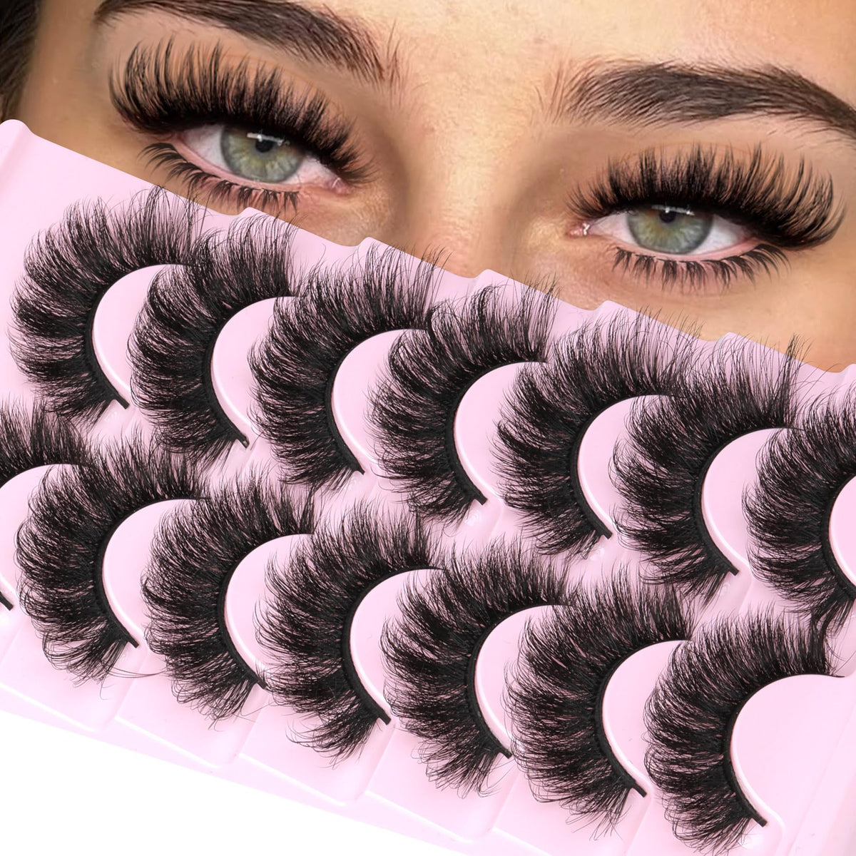 ALICROWN HAIR 20MM dramatic volume false eyelashes front view