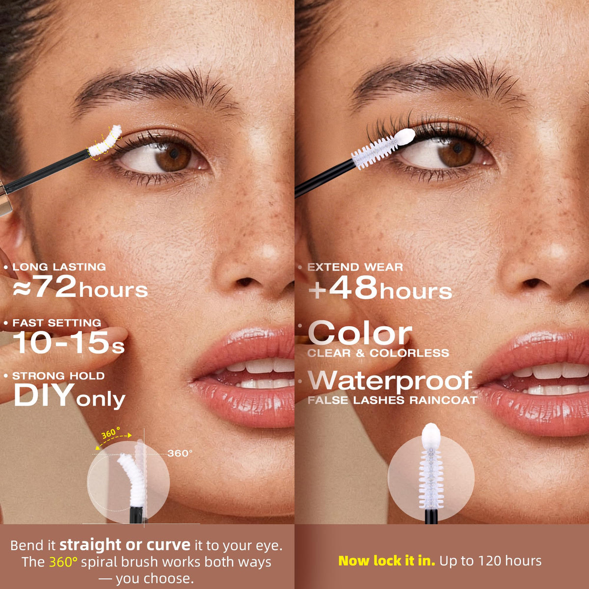 ALICROWN HAIR Spider Lash Clusters applied on model's eyes