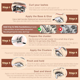 ALICROWN HAIR Spider Lash Clusters in various lengths on a white background