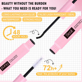 ALICROWN Mink Lashes Cat Eye Eyelashes displayed with adhesive