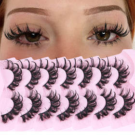 ALICROWN Wispy False Eyelashes Cat Eye Style front view