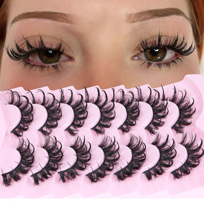 ALICROWN Wispy False Eyelashes Cat Eye Style front view