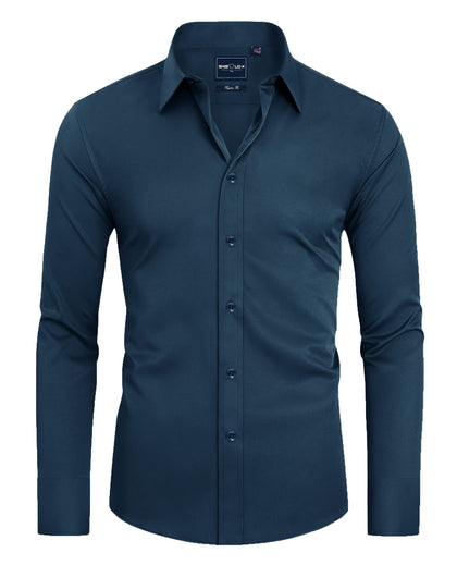 Alimens & Gentle Men's Light Navy Dress Shirt front view