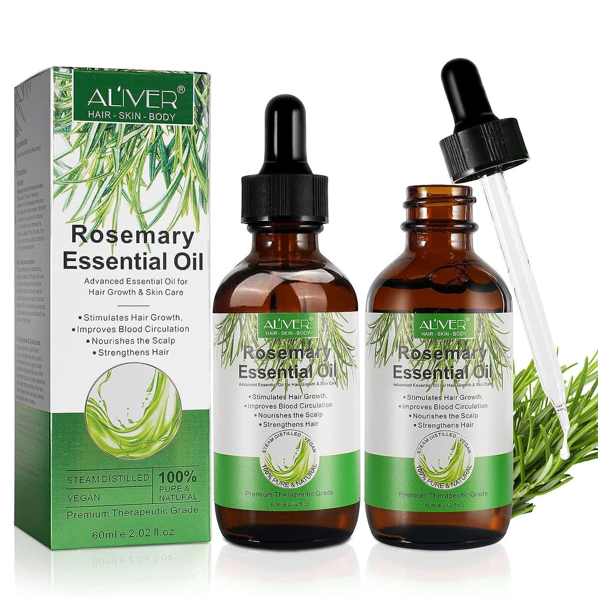 ALIVER Rosemary Essential Oil 2 pack front view