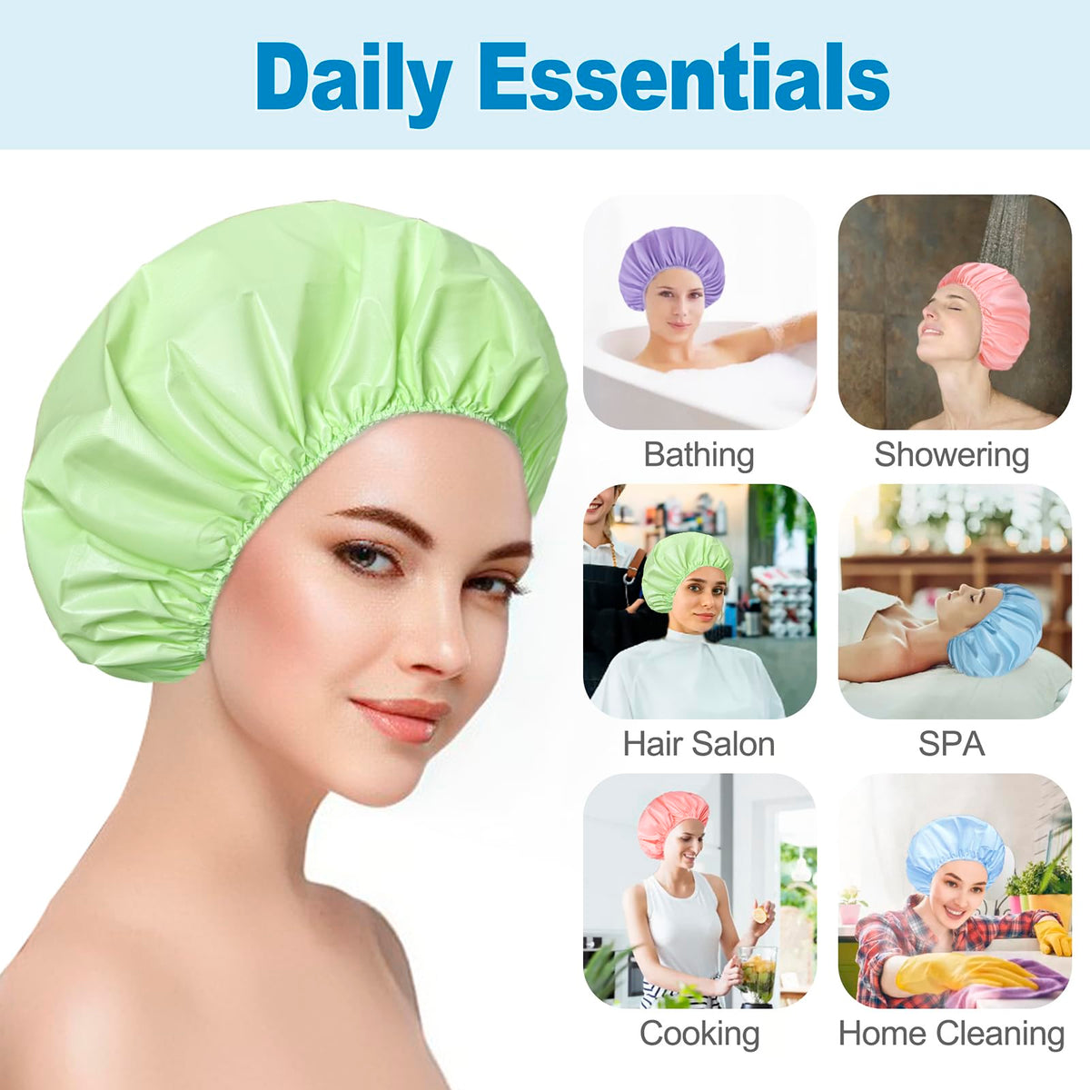 All 12 CHFONG shower caps displayed together