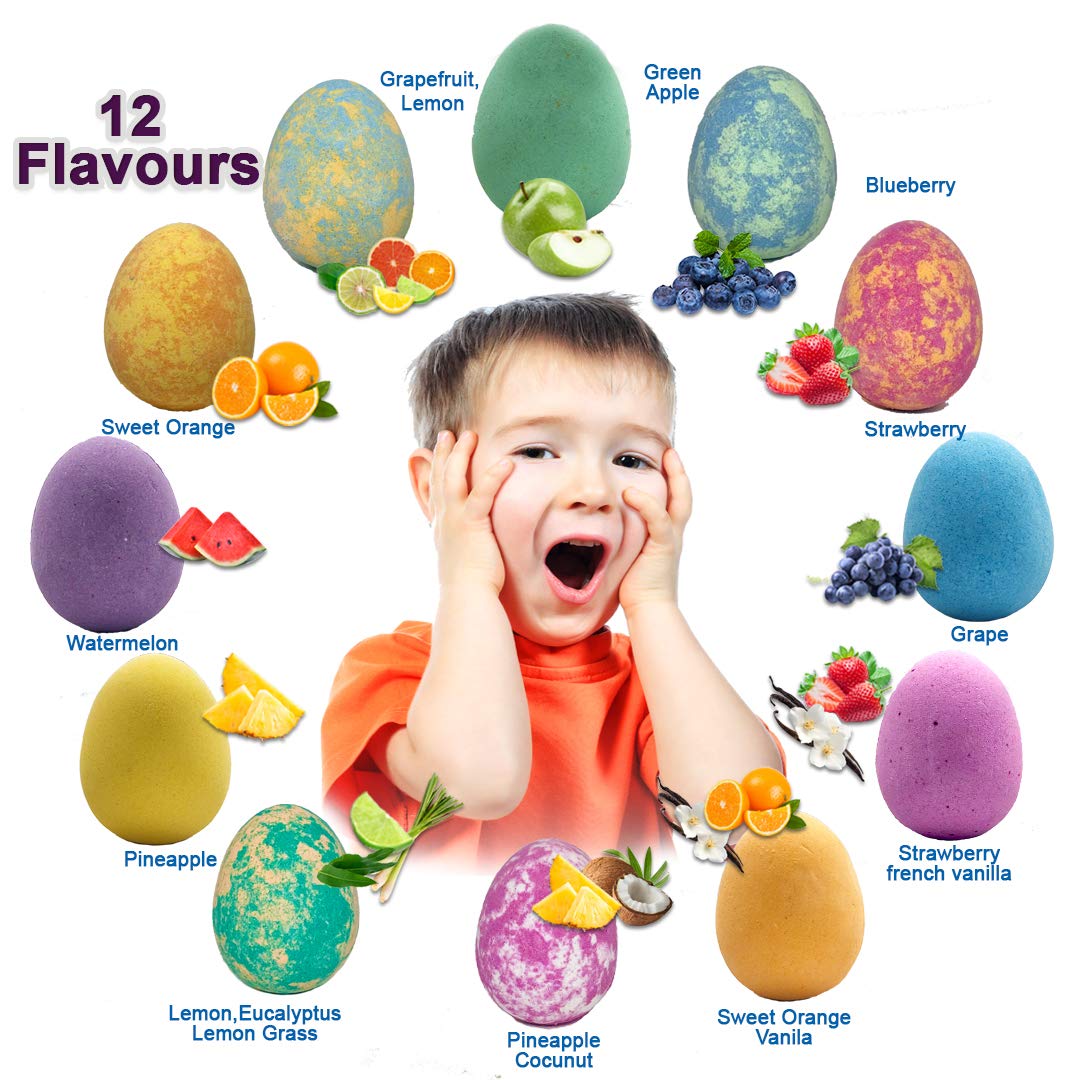 All 12 Mineral Me California Kids Bath Bombs in assorted colours